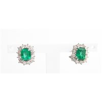 Earrings Orelù Woman in White Gold Smeraldo 1.87 Ct 001035MRAZ-A - 001035MRAZ-A